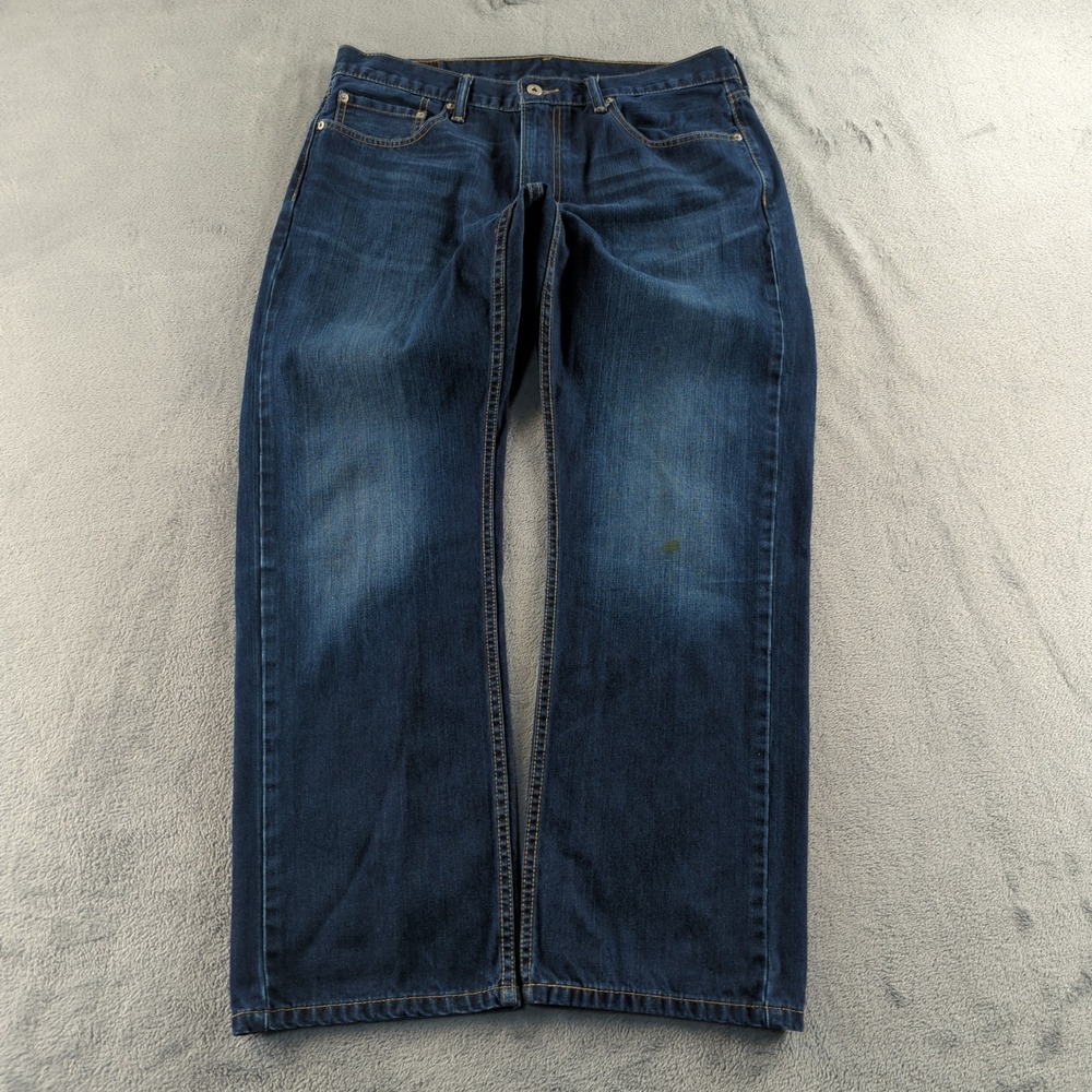 Levis 559 Jeans 34x30 Blue Faded Dark Wash Relaxed Straight Contrast Stitching